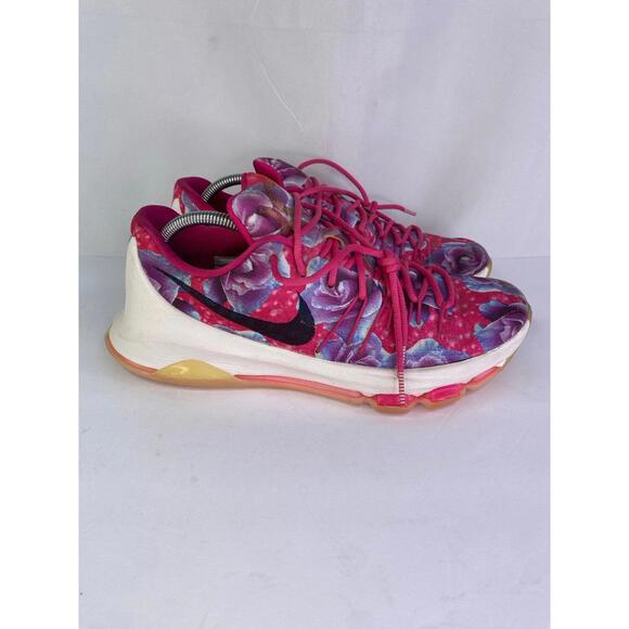 Men's Nike KD 8 EP Aunt Pearl Size 10 Color Vivid Pink/Black-Hyper Turquoise - Picture 4 of 9